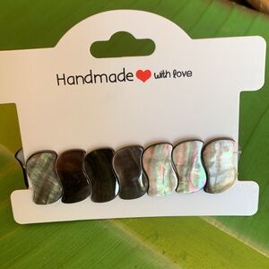 Iridescent Abalone Shell Stretch Bracelet 6”